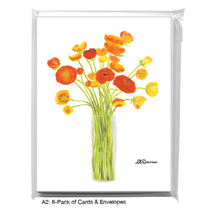 Ranunculus in Vase, Greeting Card (7923A), 8-Pack, www.printedcanvas.com
