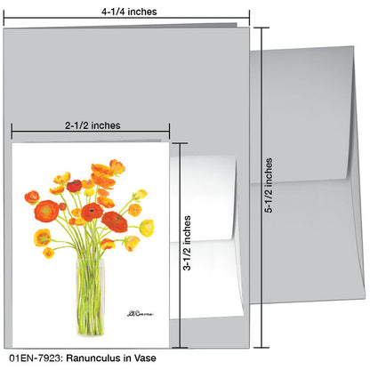 Ranunculus in Vase, Greeting Card (7923A), Enclosure, www.printedcanvas.com