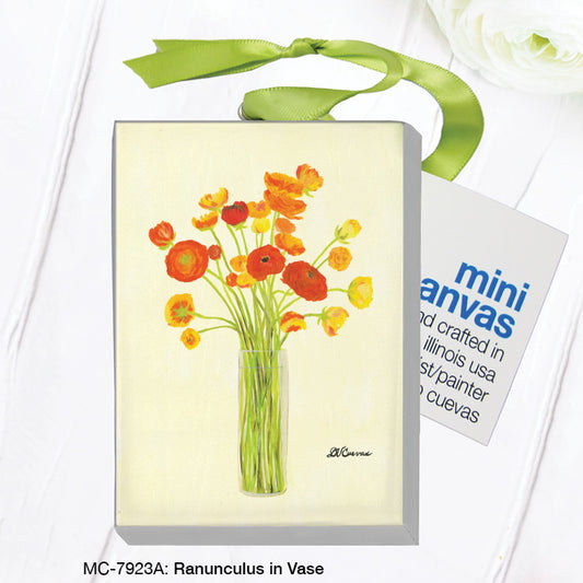 Ranunculus in Vase, Mini Canvas (MC-7923A)