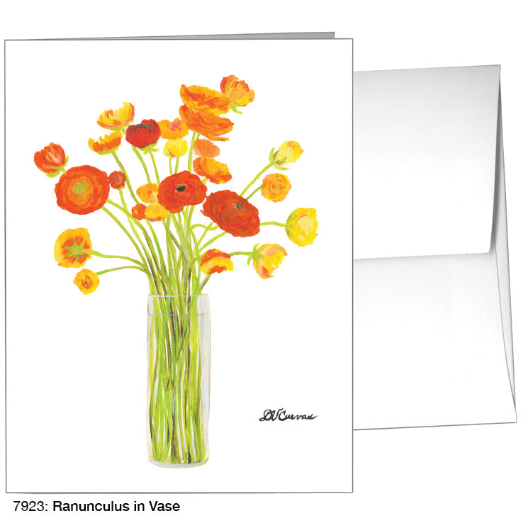 Ranunculus in Vase, Greeting Card (7923A), A2 Card, www.printedcanvas.com