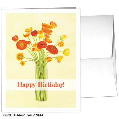 Ranunculus in Vase, Greeting Card (7923B), A2 Card, printedcanvas.com