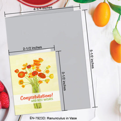 Ranunculus in Vase, Greeting Card (7923D), Enclosure, www.printedcanvas.com