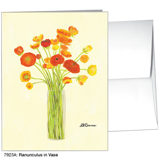 Ranunculus in Vase, Greeting Card (7923G), A2 Card Front, www.printedcanvas.com