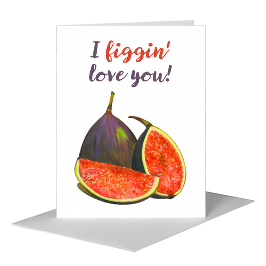 Sliced Fig, Greeting Card (#7926BA) A2 Card Front, www.printedcanvas.com