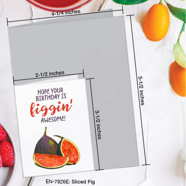 Sliced Fig, Greeting Card (#7926E)