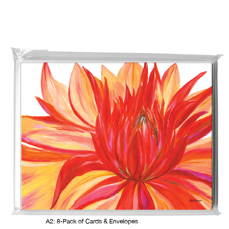 Dahlia Bloom, Greeting Card (#7930AA), A2 Card 8-Pack, www.printedcanvas.com