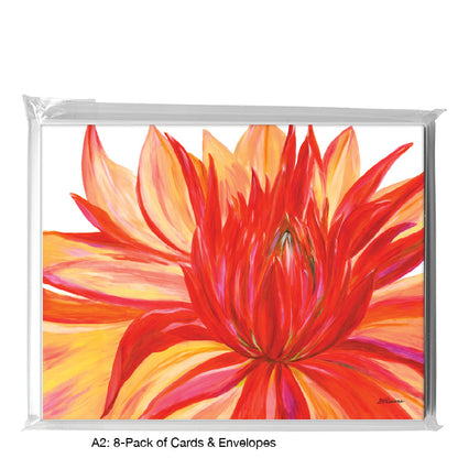 Dahlia Bloom, Greeting Card (#7930AA), A2 Card 8-Pack, www.printedcanvas.com