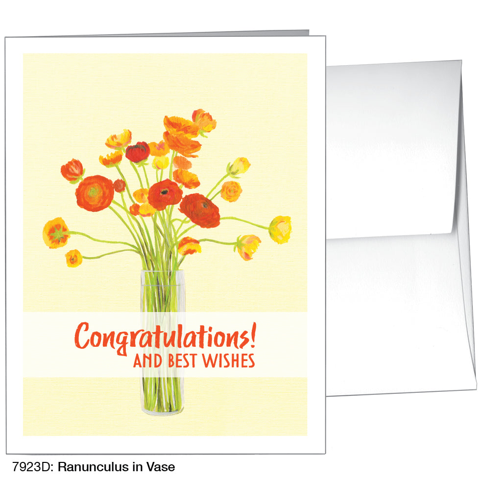 Ranunculus In Vase, Greeting Card (7923D)