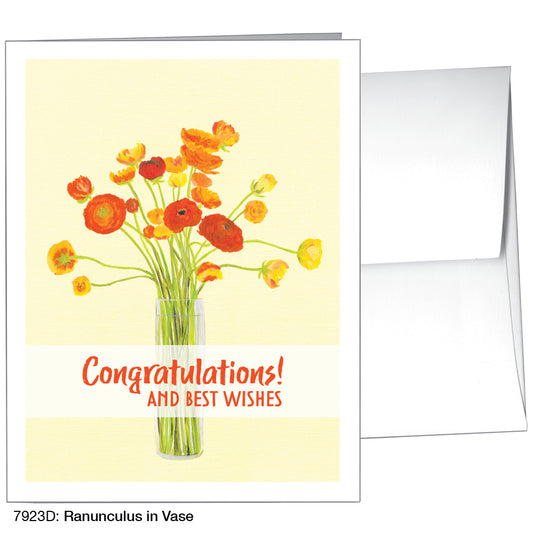 Ranunculus In Vase, Greeting Card (7923D)
