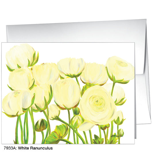 White Ranunculus, Greeting Card (7933A), A2 Card Front, www.printedcanvas.com