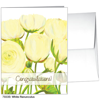 White Ranunculus, Greeting Card (7933B)