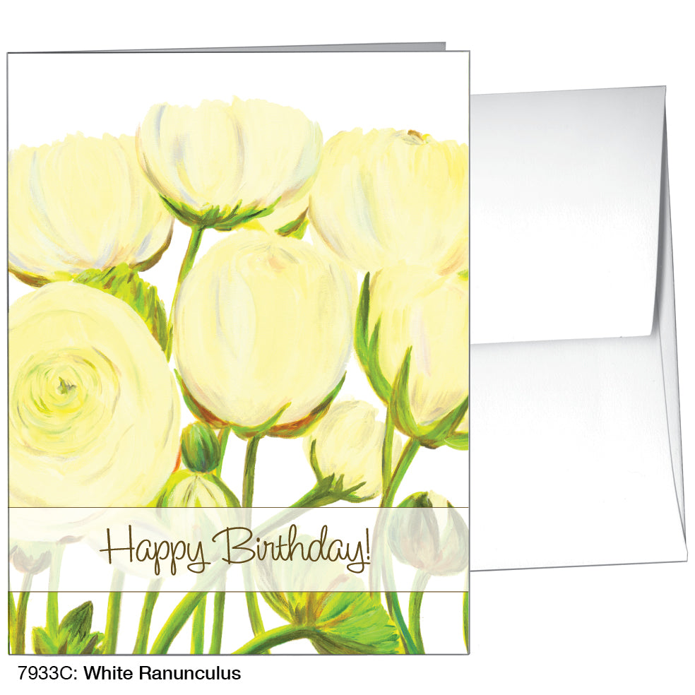 White Ranunculus, Greeting Card (7933C)