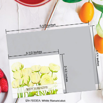 White Ranunculus, Greeting Card (7933EA), Enclosure, www.printedcanvas.com