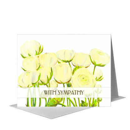 White Ranunculus, Greeting Card (#7933EA), A2 Card Front, www.printedcanvas.com