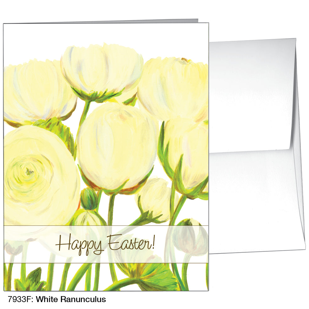White Ranunculus, Greeting Card (7933F)