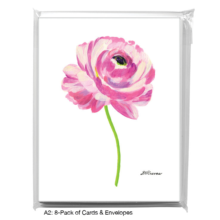 Purple Ranunculus, Greeting Card (7934A), A2 Card 8-Pack, www.printedcanvas.com