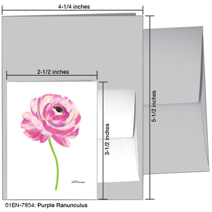 Purple Ranunculus, Greeting Card (7934A), Enclosure Card, www.printedcanvas.com
