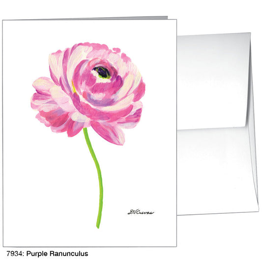 Purple Ranunculus, Greeting Card (7934A), A2 Card Front, www.printedcanvas.com