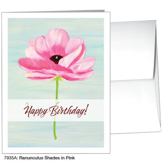 Ranunculus Shades In Pink, Greeting Card (7935A), A2, printedcanvas.com
