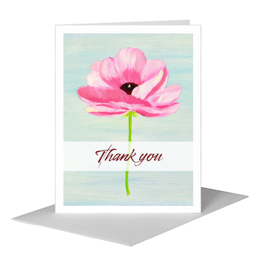 Ranunculus Shades in Pink, Greeting Card (#7935G) A2 Card Front, www.printedcanvas.com