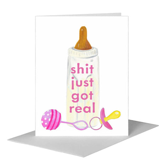 Baby Bottle, Greeting Card (#7947A) A2 Card Front, www.printedcanvas.com