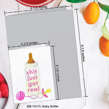 Baby Bottle, Greeting Card (7947A), Enclosure, www.printedcanvas.com