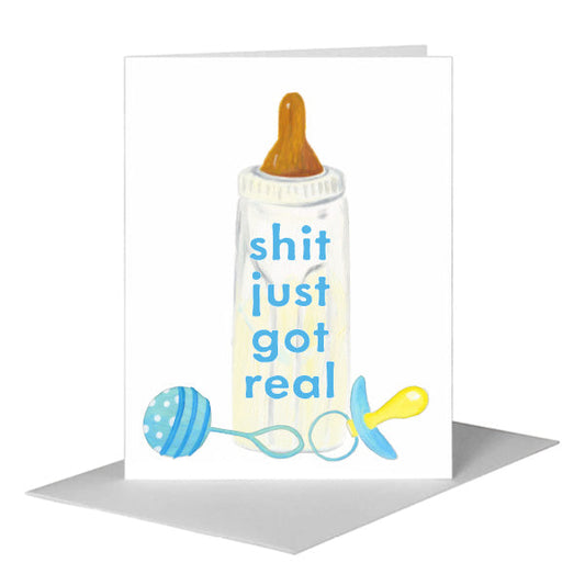 Baby Bottle, Greeting Card (#7947B) A2 Card Front, www.printedcanvas.com