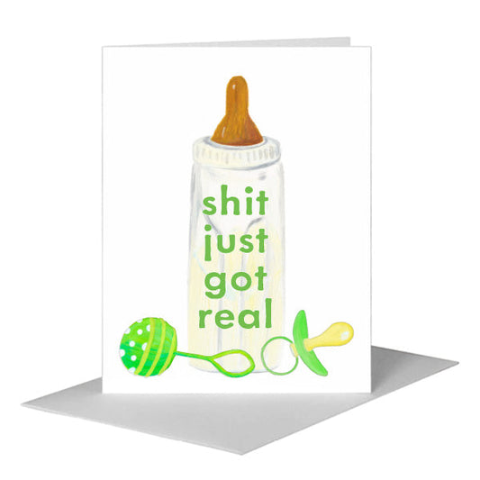 Baby Bottle, Greeting Card (#7947C) A2 Card Front, www.printedcanvas.com