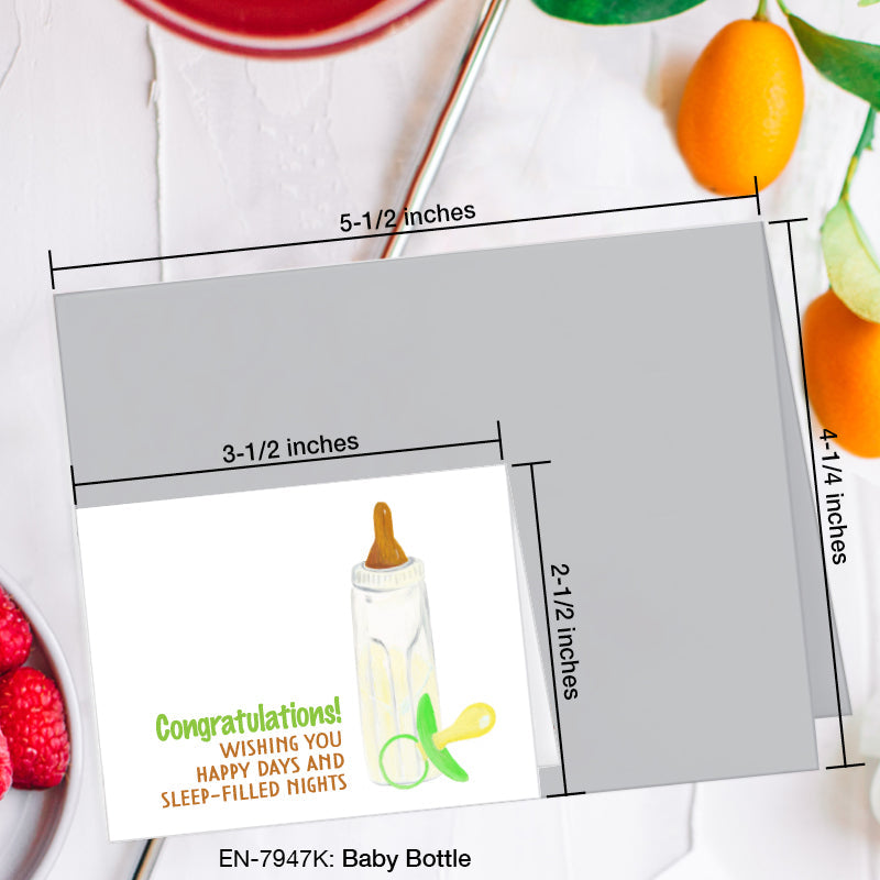Baby Bottle, Greeting Card (7947K), Enclosure, www.printedcanvas.com