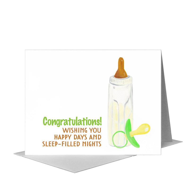 Baby Bottle, Greeting Card (#7947K), A2 Card Front, www.printedcanvas.com