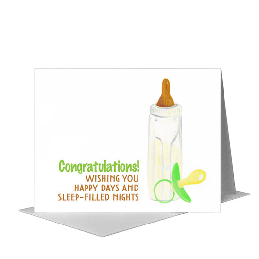 Baby Bottle, Greeting Card (#7947K) A2 Card Front, www.printedcanvas.com