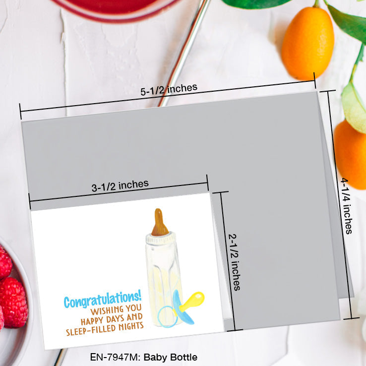 Baby Bottle, Greeting Card (7947M), Enclosure, www.printedcanvas.com
