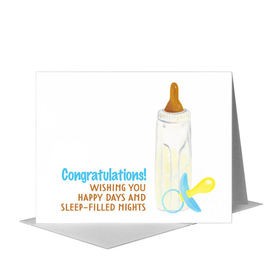 Baby Bottle, Greeting Card (#7947M) A2 Card Front, www.printedcanvas.com