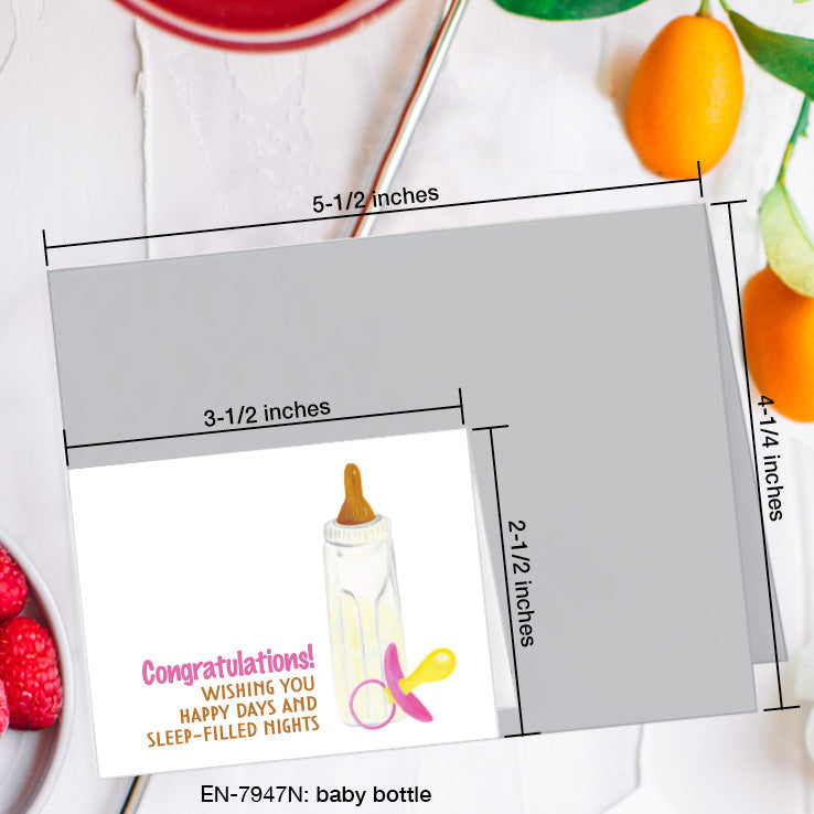 Baby Bottle, Greeting Card (7947N), Enclosure, www.printedcanvas.com