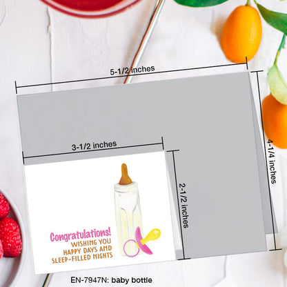 Baby Bottle, Greeting Card (7947N), Enclosure, www.printedcanvas.com