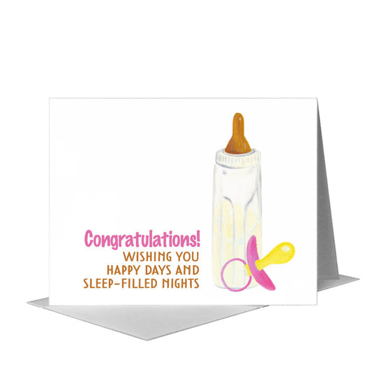 Baby Bottle, Greeting Card (#7947N) A2 Card Front, www.printedcanvas.com