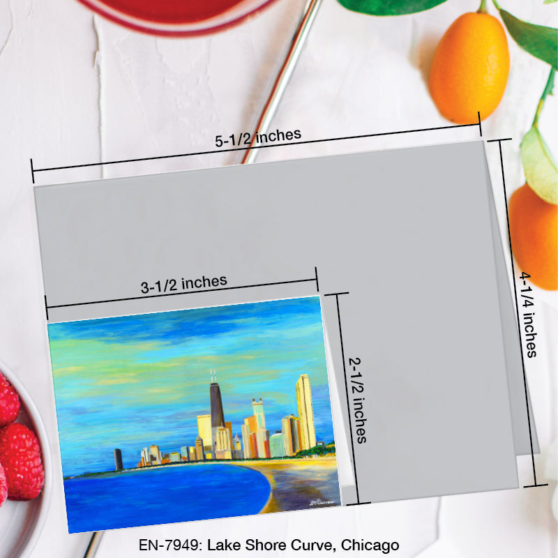 Lake Shore Curve, Chicago, Greeting Card (7949A), Enclosure Card, www.printedcanvas.com
