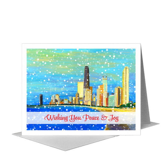 Lake Shore Curve, Chicago, Greeting Card (#7949C) A2 Card Front, www.printedcanvas.com