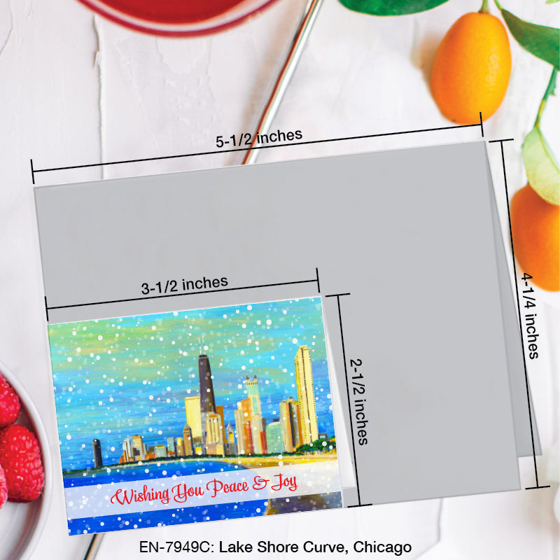 Lake Shore Curve, Chicago, Greeting Card (7949C), Enclosure Card, www.printedcanvas.com