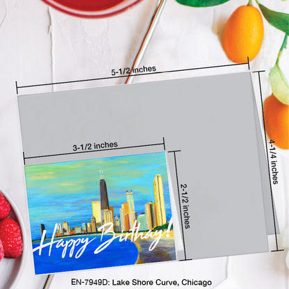 Lake Shore Curve, Chicago, Greeting Card (7949D), Enclosure Card, www.printedcanvas.com