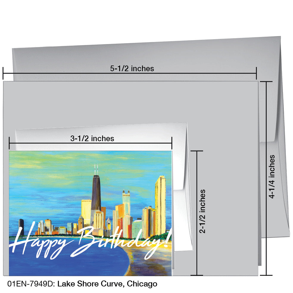 Lake Shore Curve, Chicago, Greeting Card (7949D)