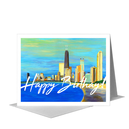 Lake Shore Curve, Chicago, Greeting Card (7949D), A2 Card Front, www.printedcanvas.com