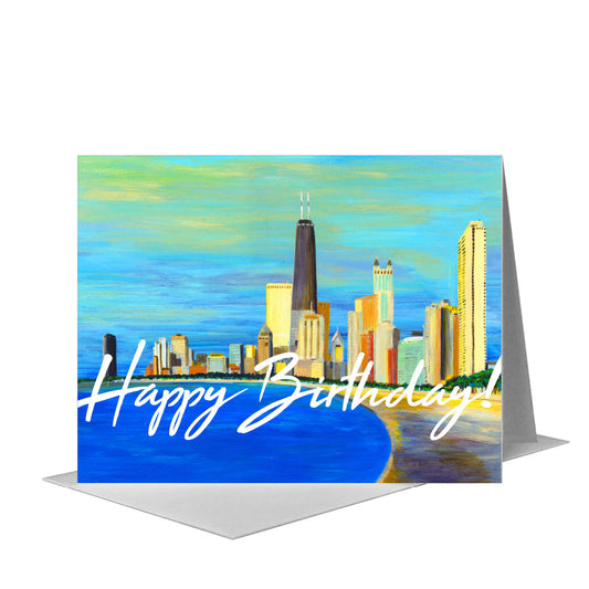 Lake Shore Curve, Chicago, Greeting Card (#7949D) A2 Card Front, www.printedcanvas.com