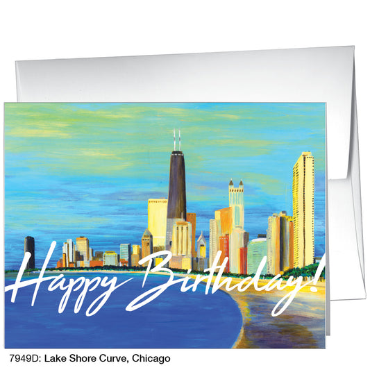 Lake Shore Curve, Chicago, Greeting Card (7949D)