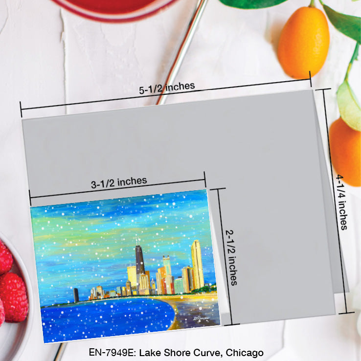 Lake Shore Curve, Chicago, Greeting Card (7949E), Enclosure Card, www.printedcanvas.com