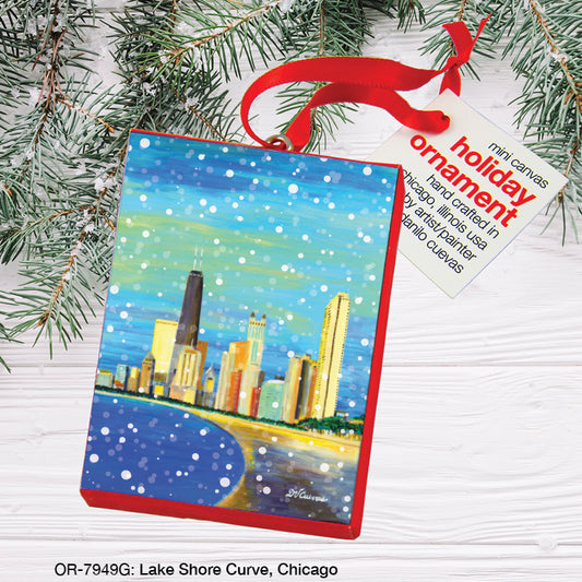 Lake Shore Curve, Chicago, Ornament (OR-7949G), Front, printedcanvas.com