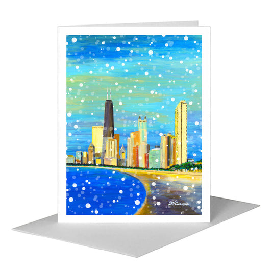 Lake Shore Curve, Chicago, Greeting Card (#7949G) A2 Card Front, www.printedcanvas.com