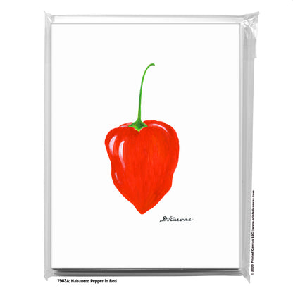 Habanero Pepper in Red, Greeting Card (#7963A)