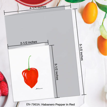 Habanero Pepper in Red, Greeting Card (#7963A)