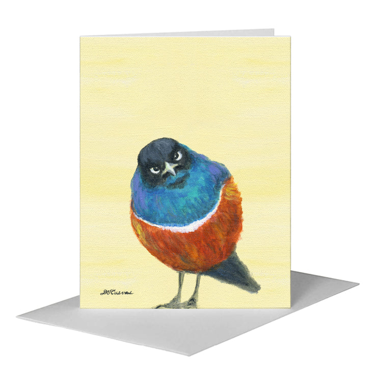Superb Starling Bird, Greeting Card (#7966B) A2 Card Front, www.printedcanvas.com